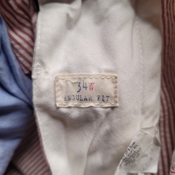 J. Crew Shorts Mens 34 Brown White Stripes Seersucker Preppy Casual Vacation - Picture 4 of 8